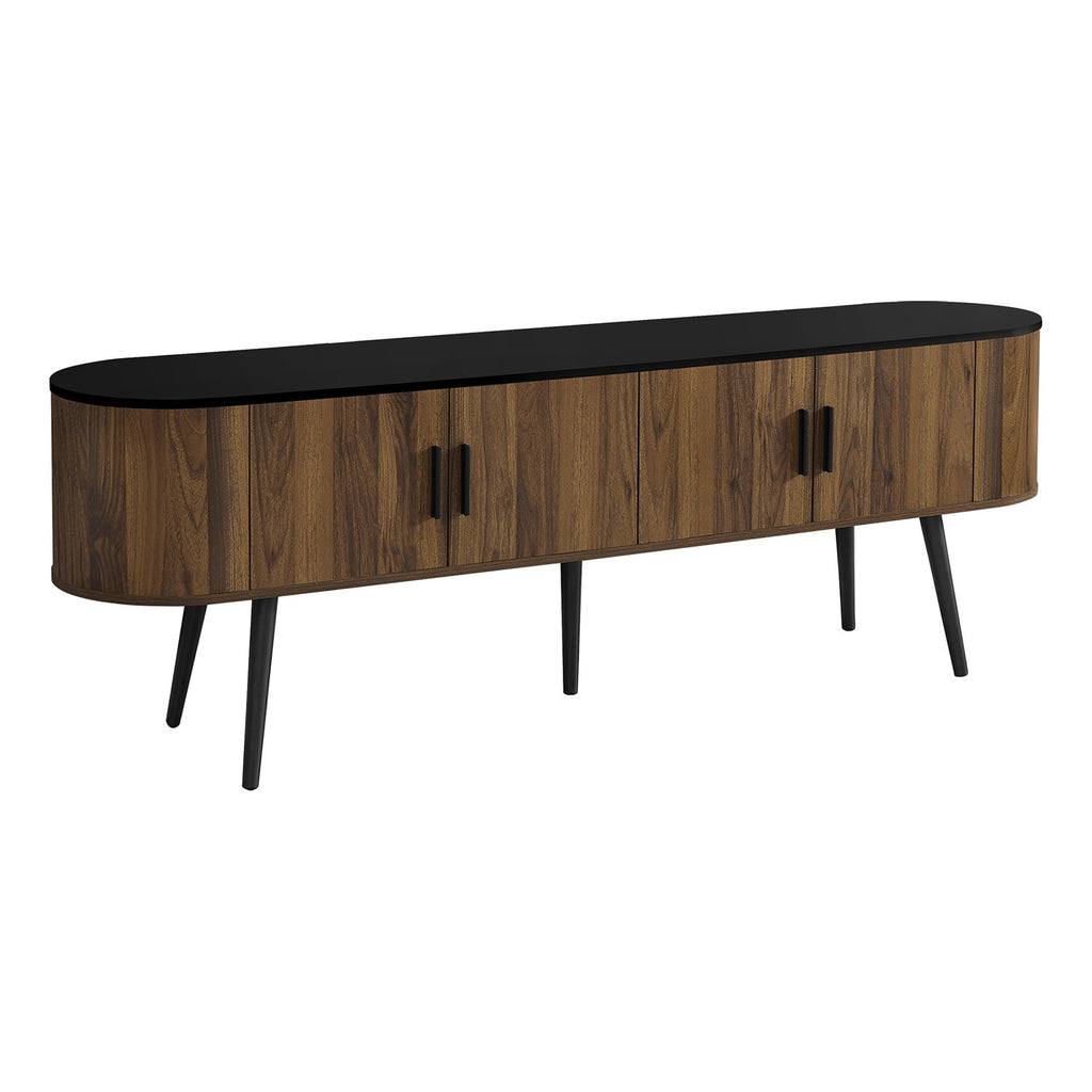 Monarch Specialties I 2784 - Tv Stand, 72 Inch, Media Entertainment Center, Storage Cabinet, Console, Storage Shelves, Bedroom, Living Room, Walnut Laminate, Contemporary, Modern - - Mounts For Less
