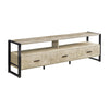 Monarch Specialties I 2846 - Tv Stand, 72 Inch, Media Entertainment Center, Storage Drawers, Cream Stone Laminate, Black Metal, Contemporary, Modern - - Mounts For Less