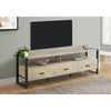Monarch Specialties I 2846 - Tv Stand, 72 Inch, Media Entertainment Center, Storage Drawers, Cream Stone Laminate, Black Metal, Contemporary, Modern - - Mounts For Less
