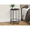 Monarch Specialties I 3756 - Accent Table, End, Round, Side Table, Small, Lamp, Living Room, Bedroom, Nightstand, Dark Oak Laminate, Black Metal, Contemporary - - Mounts For Less