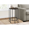 Monarch Specialties I 3756 - Accent Table, End, Round, Side Table, Small, Lamp, Living Room, Bedroom, Nightstand, Dark Oak Laminate, Black Metal, Contemporary - - Mounts For Less