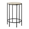 Monarch Specialties I 3758 - Accent Table, End, Round, Side Table, Small, Lamp, Living Room, Bedroom, Nightstand, Cream Stone Laminate, Black Metal, Contemporary - - Mounts For Less