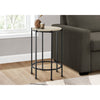 Monarch Specialties I 3758 - Accent Table, End, Round, Side Table, Small, Lamp, Living Room, Bedroom, Nightstand, Cream Stone Laminate, Black Metal, Contemporary - - Mounts For Less