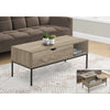 Monarch Specialties I 3806 - Coffee Table, 42" L, Rectangular, Cocktail, Lift-top, Dark Taupe, Black Metal, Contemporary, Modern - - Mounts For Less