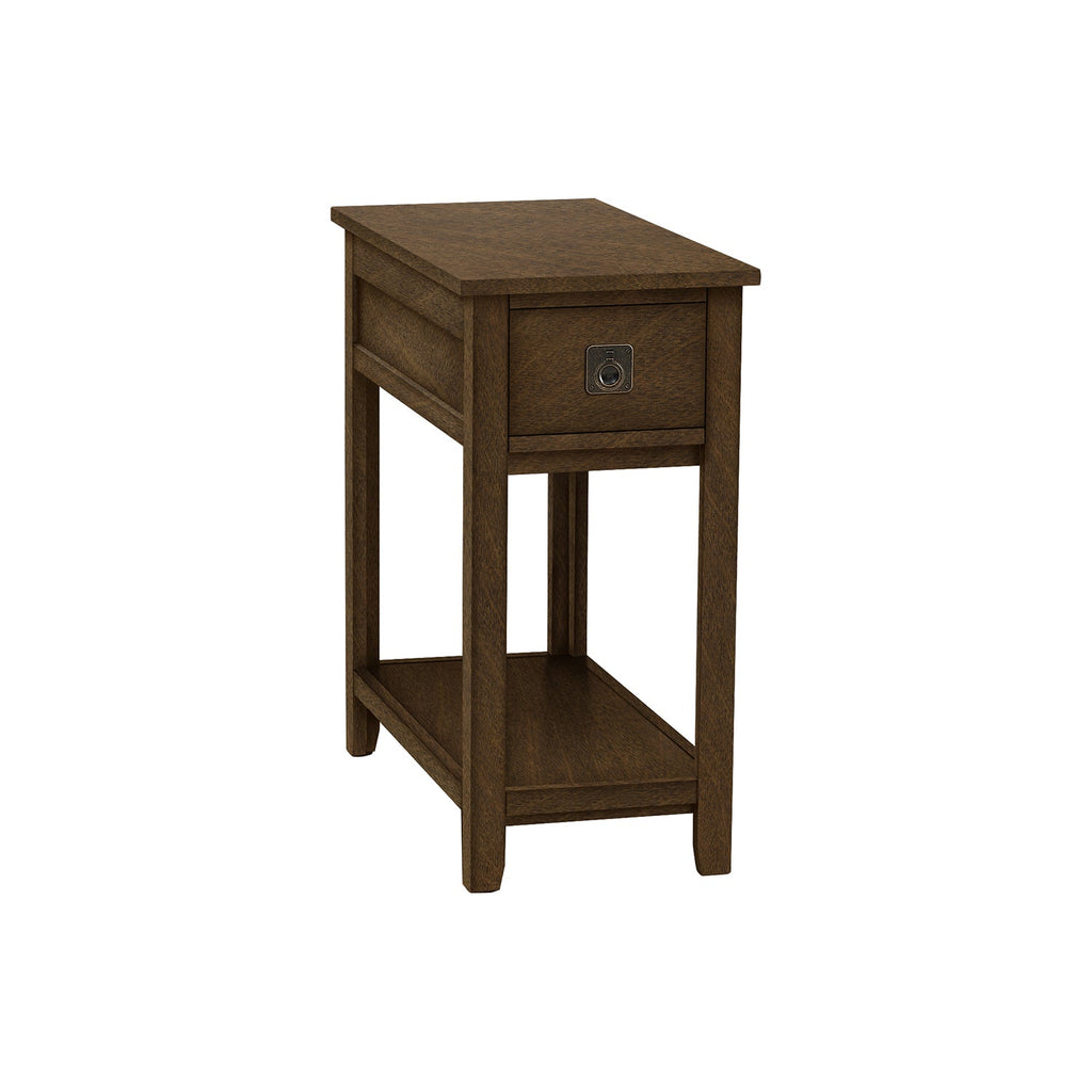 Monarch Specialties I 3953 - Accent Table, End, Side Table, Nightstand, Bedroom, Narrow, Storage Drawer, Brown Veneer, Transitional - - Mounts For Less