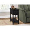 Monarch Specialties I 3961 - Accent Table, 2 Tier, End, Lamp, Nightstand, Side Table, Narrow, Small, Storage Drawer, Bedroom, Black Veneer, Transitional - - Mounts For Less