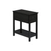 Monarch Specialties I 3961 - Accent Table, 2 Tier, End, Lamp, Nightstand, Side Table, Narrow, Small, Storage Drawer, Bedroom, Black Veneer, Transitional - - Mounts For Less