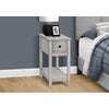 Monarch Specialties I 3963 - Accent Table, End, Side Table, 2 Tier, Narrow, Bedroom, Lamp, Storage Drawer, Grey Veneer, Transitional - - Mounts For Less