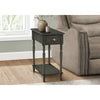 Monarch Specialties I 3968 - Accent Table, 2 Tier, Side Table, End, Narrow, Nightstand, Bedroom, Lamp, Storage Drawer, Green Veneer, Traditional - - Mounts For Less
