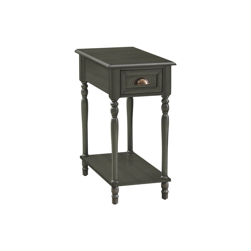 Monarch Specialties I 3968 - Accent Table, 2 Tier, Side Table, End, Narrow, Nightstand, Bedroom, Lamp, Storage Drawer, Green Veneer, Traditional - - Mounts For Less