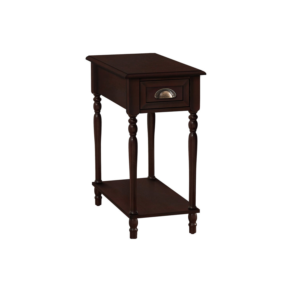 Monarch Specialties I 3969 - Accent Table, 2 Tier, Side Table, End, Narrow, Nightstand, Bedroom, Lamp, Storage Drawer, Brown Veneer, Traditional - - Mounts For Less