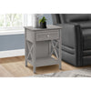 Monarch Specialties I 3985 - Accent Table, End, Side Table, 2 Tier, Bedroom, Nightstand, Lamp, Storage Drawer, Antique Grey Veneer, Transitional - - Mounts For Less