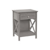 Monarch Specialties I 3985 - Accent Table, End, Side Table, 2 Tier, Bedroom, Nightstand, Lamp, Storage Drawer, Antique Grey Veneer, Transitional - - Mounts For Less