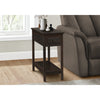Monarch Specialties I 3990 - Accent Table, 2 Tier, End, Side Table, Narrow, Nightstand, Bedroom, Storage Drawer, Lamp, Brown Veneer, Transitional - - Mounts For Less