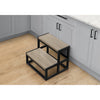 Monarch Specialties I 4000 - Ladder, Step Stool, Bedroom, Kitchen, Black Metal, Dark Taupe Laminate, Contemporary - - Mounts For Less