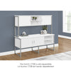Monarch Specialties I 7727 - Office Credenza, 72"L, Home Office, Work, Storage Doors, Commercial Grade, White Laminate, Silver Metal, Contemporary, Modern - - Mounts For Less