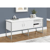 Monarch Specialties I 7727 - Office Credenza, 72"L, Home Office, Work, Storage Doors, Commercial Grade, White Laminate, Silver Metal, Contemporary, Modern - - Mounts For Less