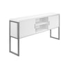 Monarch Specialties I 7728 - Office Hutch, 72"L, Work, Storage Doors, Home Office, Commercial Grade, White Laminate, Silver Metal, Contemporary, Modern - - Mounts For Less
