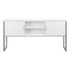 Monarch Specialties I 7728 - Office Hutch, 72"L, Work, Storage Doors, Home Office, Commercial Grade, White Laminate, Silver Metal, Contemporary, Modern - - Mounts For Less