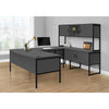 Monarch Specialties I 7732 - Office Credenza, 72"L, Home Office, Work, Storage Doors, Commercial Grade, Grey Laminate, Black Metal, Contemporary, Modern - - Mounts For Less