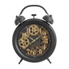 Monarch Specialties I 9014 - Clocks, 12" Round, Gear Mechanism, Table Clock, Black, Transitional - - Mounts For Less
