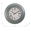 Monarch Specialties I 9028 - Clocks, 30" Round, Large Oversized, Wall Clock, Antique Blue, Transitional - - Mounts For Less