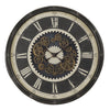 Monarch Specialties I 9031 - Clocks, 30" Round, Gear Mechanism, Large Oversized, Wall Clock, Brown, Transitional - - Mounts For Less