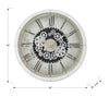 Monarch Specialties I 9033 - Clocks, 30" Round, Gear Mechanism, Large Oversized, Wall Clock, White, Transitional - - Mounts For Less
