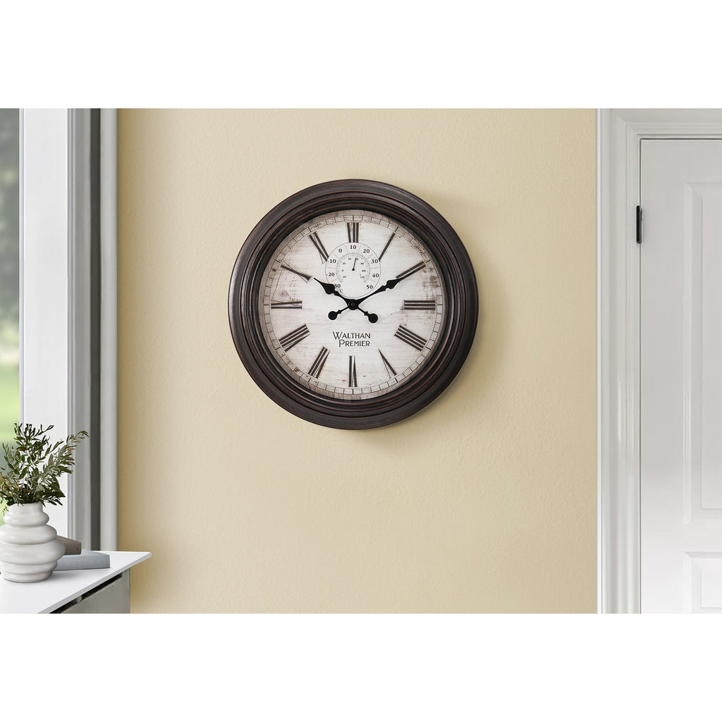 Monarch Specialties I 9040 - Clocks, 20" Round, Wall Clock, Brown, Transitional - - Mounts For Less