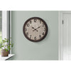 Monarch Specialties I 9054 - Clocks, 20" Round, Wall Clock, Antique Brown, Transitional - - Mounts For Less