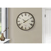 Monarch Specialties I 9057 - Clocks, 20" Round, Wall Clock, Antique Brown, Transitional - - Mounts For Less