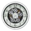 Monarch Specialties I 9059 - Clocks, 20" Round, Gear Mechanism, Wall Clock, Antique White, Transitional - - Mounts For Less