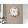 Monarch Specialties I 9060 - Clocks, 20" Round, Wall Clock, Black, White, Modern - - Mounts For Less