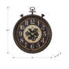 Monarch Specialties I 9074 - Clocks, 24" Round, Gear Mechanism, Wall Clock, Brown, Traditional - - Mounts For Less