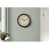 Monarch Specialties I 9080 - Clocks, 16" Round, Wall Clock, Antique Brown, Transitional - - Mounts For Less