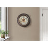 Monarch Specialties I 9081 - Clocks, 15" Round, Wall Clock, Antique Brown, Transitional - - Mounts For Less