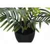 Monarch Specialties I 9501 - Artificial Plant, 20" Tall, Palm, Indoor, Faux, Fake, Table, Greenery, Potted, Real Touch, Decorative, Green Leaves, Black Pot - - Mounts For Less