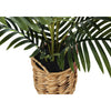 Monarch Specialties I 9503 - Artificial Plant, 24" Tall, Palm, Indoor, Faux, Fake, Table, Floor, Greenery, Potted, Real Touch, Decorative, Green Leaves, Beige Woven Basket - - Mounts For Less