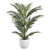 Monarch Specialties I 9508 - Artificial Plant, 28" Tall, Palm Tree, Indoor, Faux, Fake, Floor, Greenery, Potted, Real Touch, Decorative, Green Leaves, White Pot - - Mounts For Less