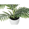 Monarch Specialties I 9508 - Artificial Plant, 28" Tall, Palm Tree, Indoor, Faux, Fake, Floor, Greenery, Potted, Real Touch, Decorative, Green Leaves, White Pot - - Mounts For Less