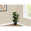 Monarch Specialties I 9511 - Artificial Plant, 32" Tall, Fiddle Tree, Indoor, Faux, Fake, Floor, Greenery, Potted, Real Touch, Decorative, Green Leaves, Black Pot - - Mounts For Less