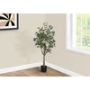 Monarch Specialties I 9518 - Artificial Plant, 46" Tall, Eucalyptus Tree, Indoor, Faux, Fake, Floor, Greenery, Potted, Decorative, Green Leaves, Black Pot - - Mounts For Less