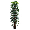 Monarch Specialties I 9521 - Artificial Plant, 83" Tall, Monstera Tree, Floor, Indoor, Decorative, Green Leaves, Black Pot" - - Mounts For Less