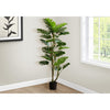 Monarch Specialties I 9522 - Artificial Plant, 61" Tall, Monstera Tree, Indoor, Potted, Floor, Real Touch, Green Leaves, Black Pot - - Mounts For Less