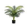 Monarch Specialties I 9539 - Artificial Plant, 34" Tall, Palm Tree, Indoor, Faux, Fake, Floor, Greenery, Potted, Real Touch, Decorative, Green Leaves, Black Pot - - Mounts For Less