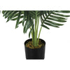 Monarch Specialties I 9539 - Artificial Plant, 34" Tall, Palm Tree, Indoor, Faux, Fake, Floor, Greenery, Potted, Real Touch, Decorative, Green Leaves, Black Pot - - Mounts For Less