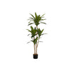 Monarch Specialties I 9543 - Artificial Plant, 51" Tall, Dracaena Tree, Indoor, Faux, Fake, Floor, Greenery, Potted, Real Touch, Decorative, Green Leaves, Black Pot - - Mounts For Less