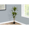 Monarch Specialties I 9543 - Artificial Plant, 51" Tall, Dracaena Tree, Indoor, Faux, Fake, Floor, Greenery, Potted, Real Touch, Decorative, Green Leaves, Black Pot - - Mounts For Less