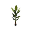 Monarch Specialties I 9545 - Artificial Plant, 59" Tall, Strelitzia Tree, Indoor, Faux, Fake, Floor, Greenery, Potted, Real Touch, Decorative, Green Leaves, Black Pot - - Mounts For Less