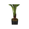 Monarch Specialties I 9545 - Artificial Plant, 59" Tall, Strelitzia Tree, Indoor, Faux, Fake, Floor, Greenery, Potted, Real Touch, Decorative, Green Leaves, Black Pot - - Mounts For Less